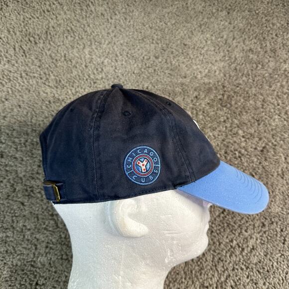 Chicago Cubs Hat Mens One Size Black Blue Strap Back Adjustable Cap '47 READ - Picture 3 of 9